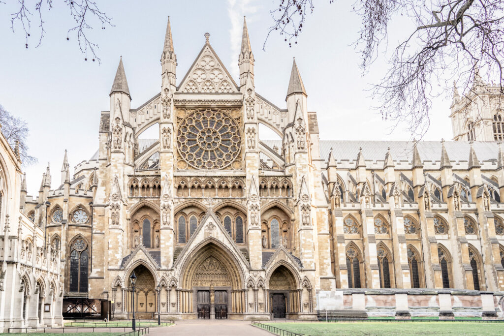 The exterior of Westminster Abbey in London