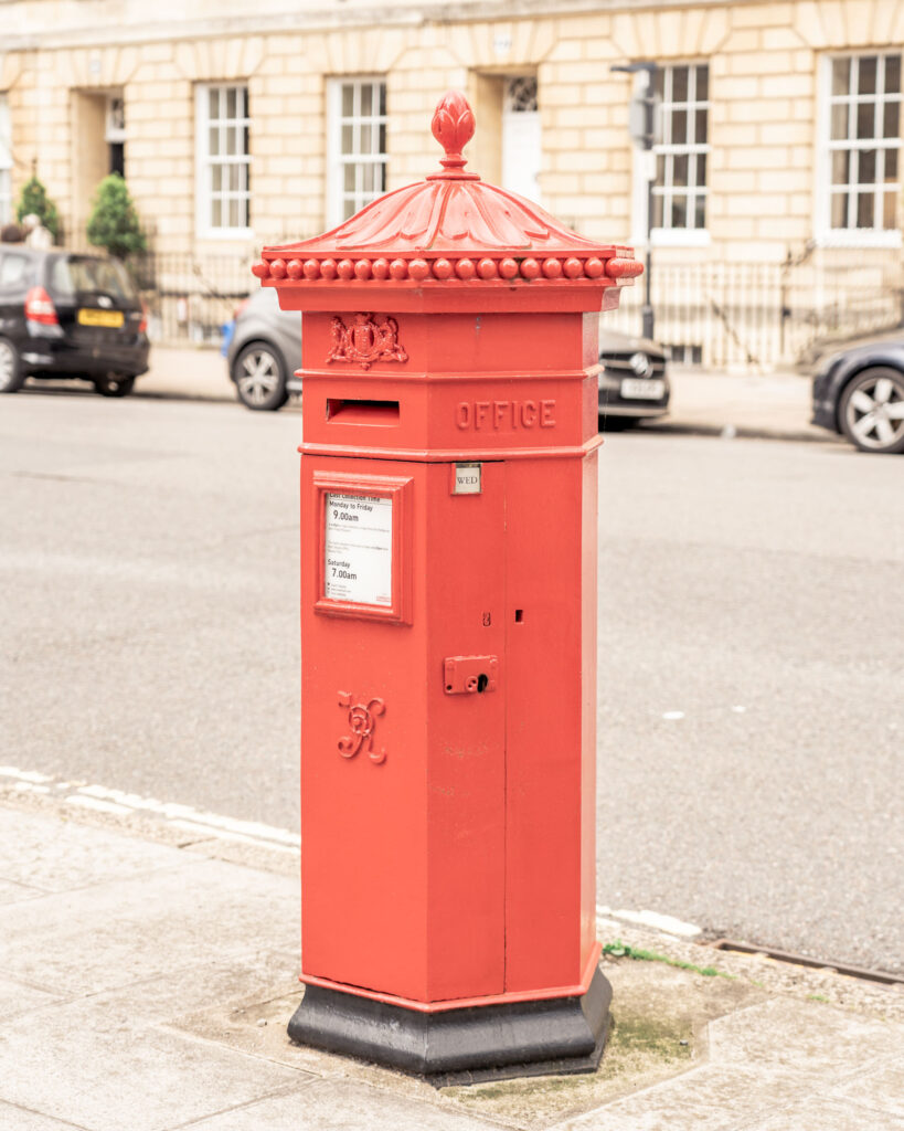 A red post box in London