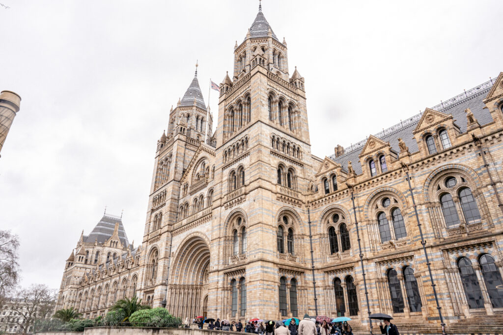 The exterior of the Natural History Museum in London