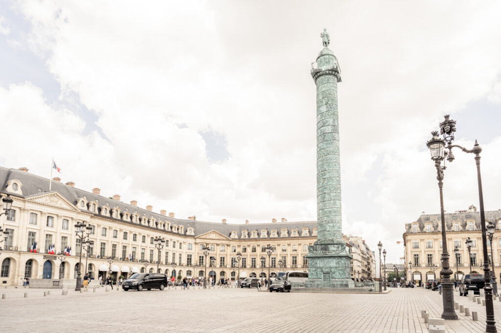 Place vendome with column, Ritz Paris and designer shops