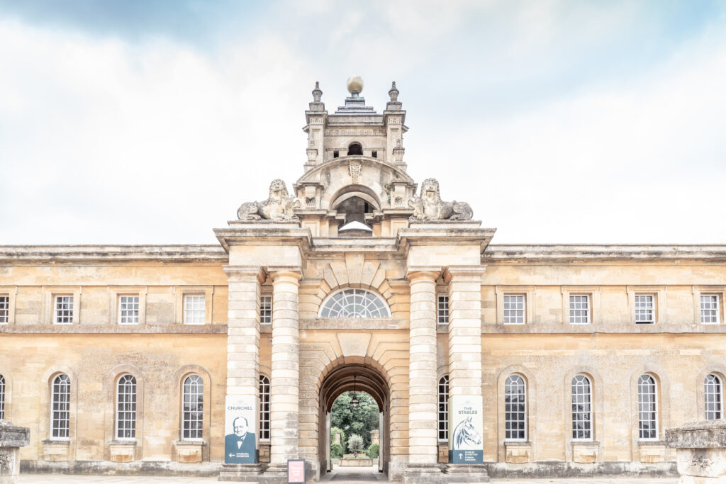 Archway through to the stables at Blenheim Palace wedding venue in Oxfordshire