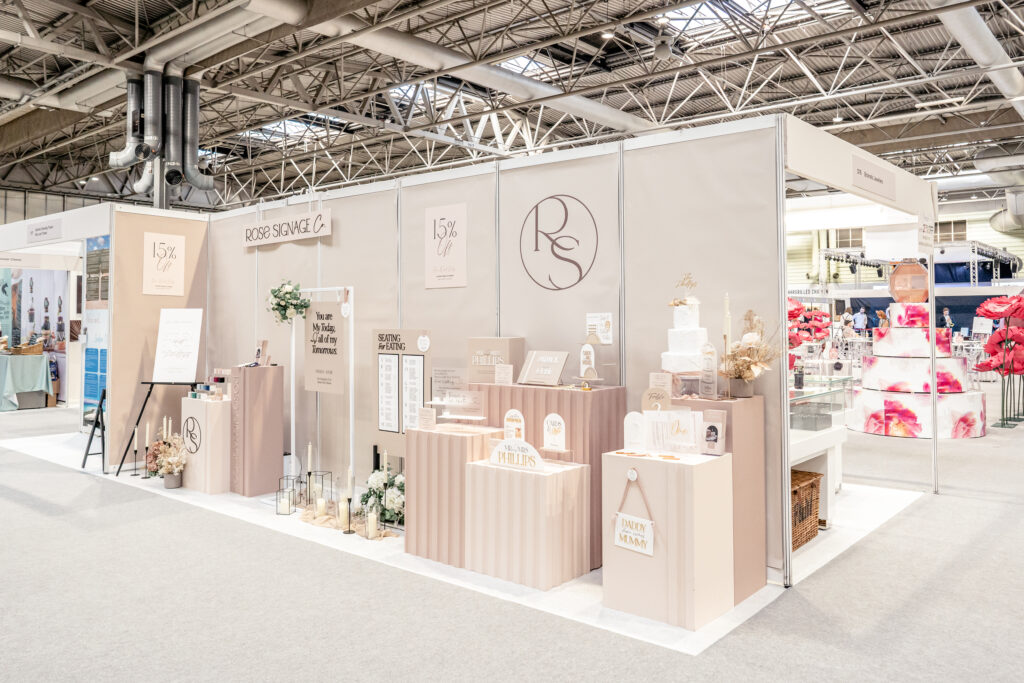A wedding stationery stand at the national wedding show