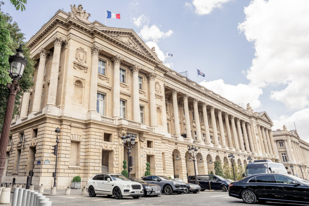 The exterior of the Hôtel de Crillon, A Rosewood Hotel in Paris