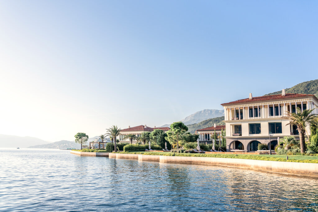 One of the villas and part of the hotel at  the One & Only Portonovi in Montenegro