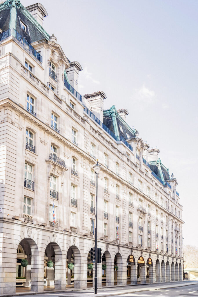 The exterior of the Ritz Hotel in London