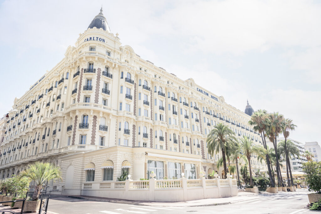 The exterior of the Carlton Hotel in Cannes in the South of France
