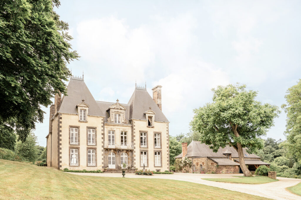 The front exterior of Chateau du Grand Val wedding venue in Brittany, France